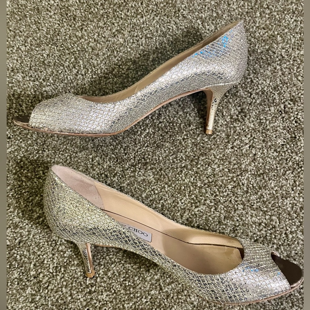Jimmy Choo Glitter Kitten Heels - Picture 3 of 6